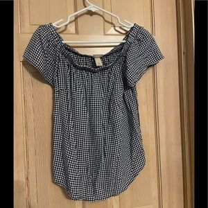 Gingham off the shoulder top
